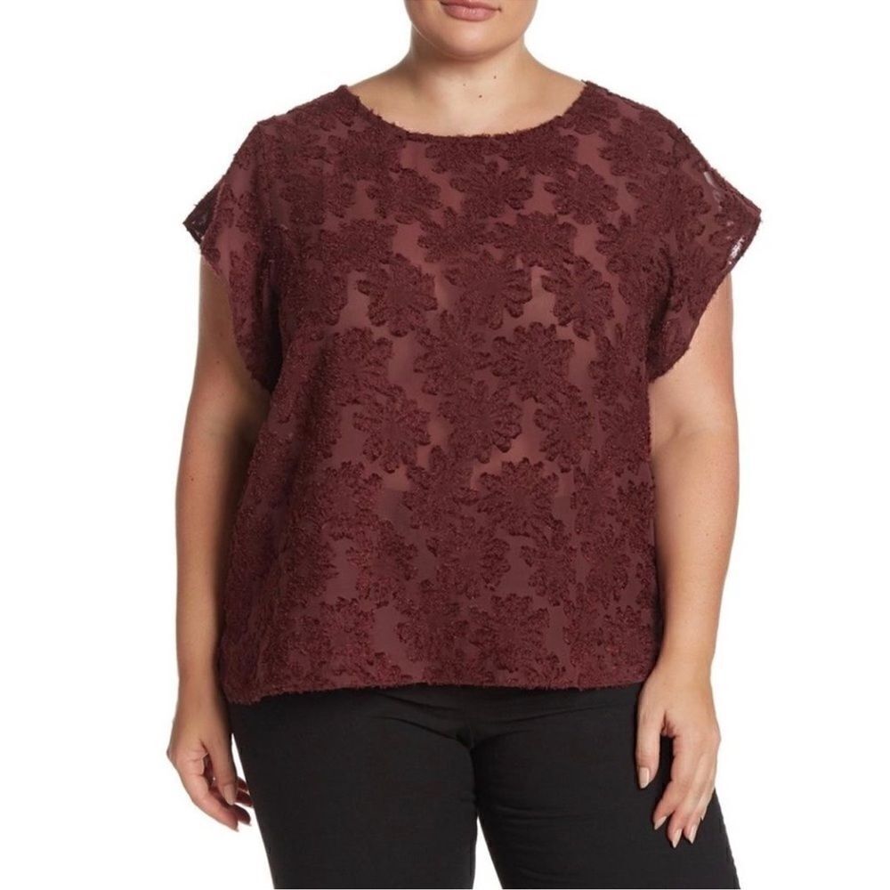 14th & Union Floral Short Sleeve Blouse NEW Plus Size 2X